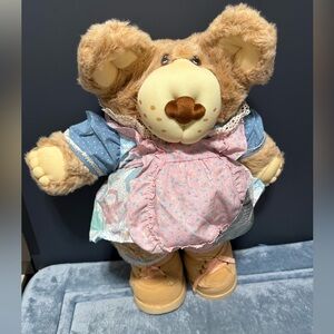 Vintage Cabbage Patch Kids Furskin Teddy Bear Hattie Moody Hollow Pies Contest